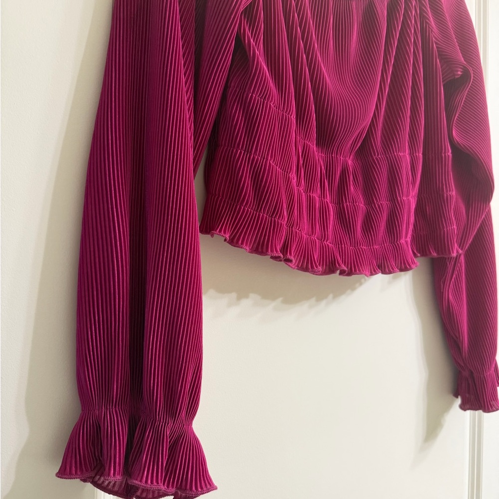 She + Sky Fuchsia Strapless Blouse - Picture 4 of 4